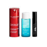 Set Clarins pentru ochi: ser Total Eye Lift 15 ml, demachiant Instant Eye 30 ml si rimel Wonder Volume 3 ml Clarins