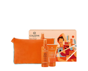 Set Collistar: gel de dus si sampon dupa plaja 2 in 1 150 ml, spray autobronzant fata si corp 200 ml si husa textila