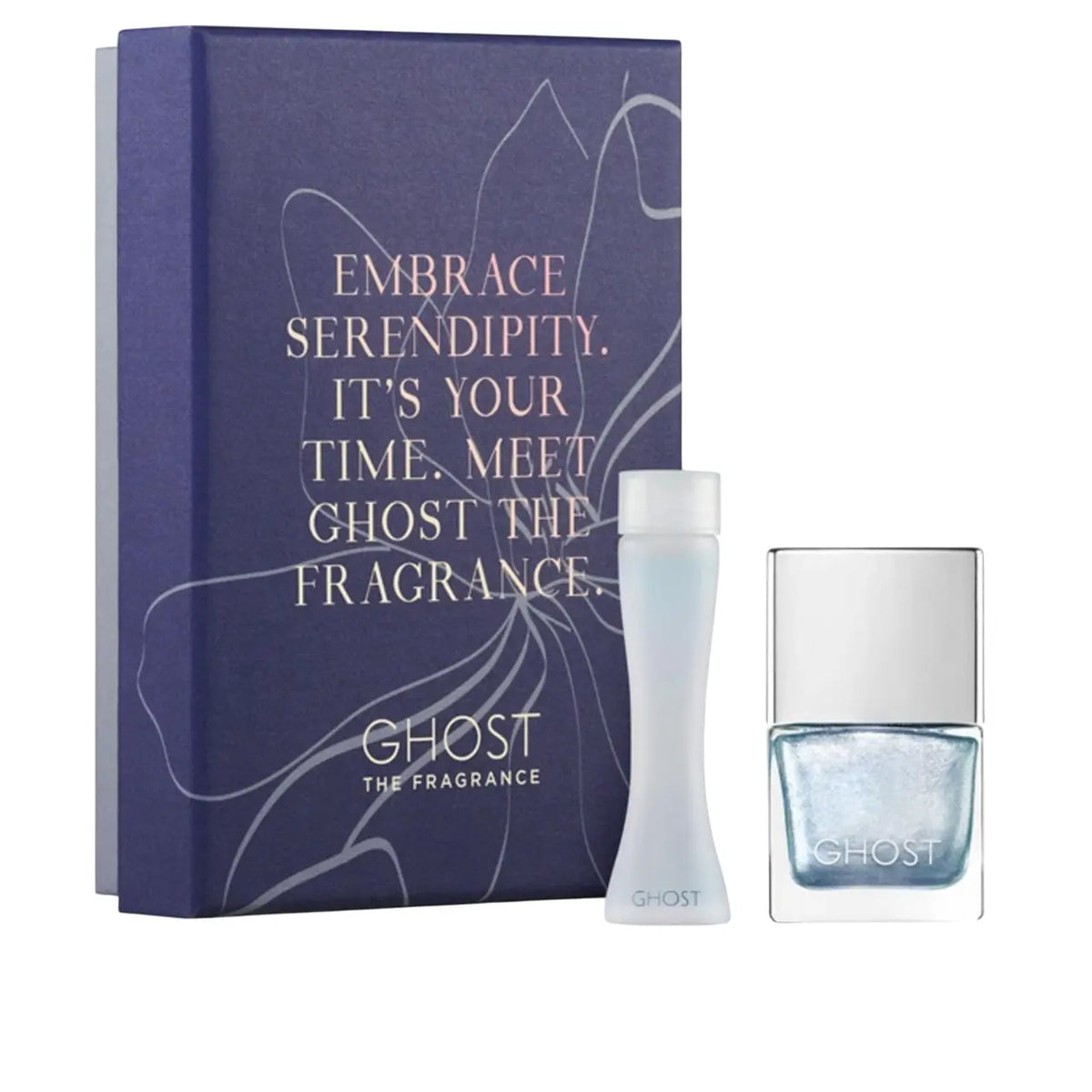 Set Ghost The Fragrance apa de toaleta 5 ml si oja Metallic Blue 10 ml Ghost