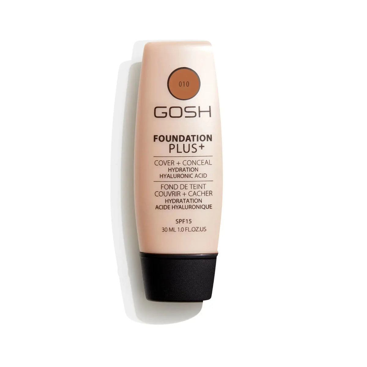 Gosh Foundation Plus+ fond de ten si corector 2 in 1 010 Tan SPF 15, 30 ml Gosh