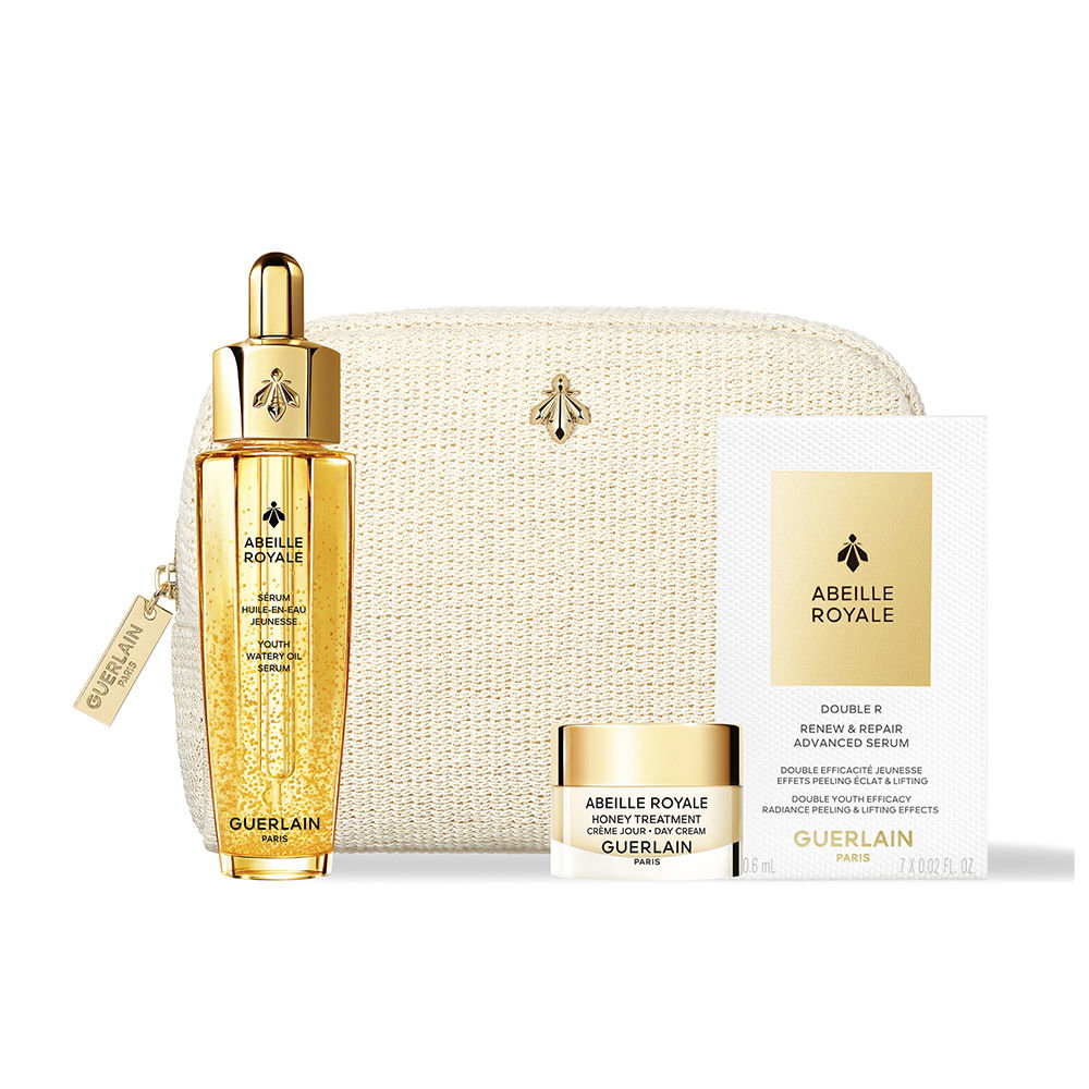 Set Guerlain: Abeille Royale, Replumping, Oil, For Face & Neck, 30 ml + Abeille Royale, Honey, Age-Defying, Day, Cream, For Face, 7 ml + Abeille Royale Double R, Anti-Ageing, Day & Night, Serum, For Face & Neck, 0.6 ml