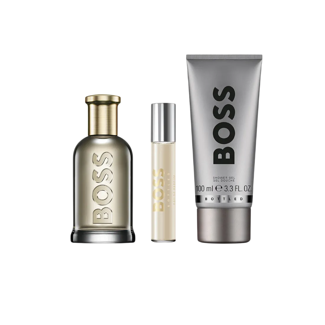 Set trio Hugo Boss Boss Bottled apa de parfum 100 ml + 10 ml + gel dus