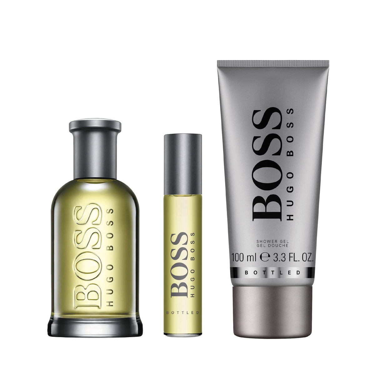 Set trio Hugo Boss Boss Bottled apa de toaleta 100 ml + 10 ml + gel dus