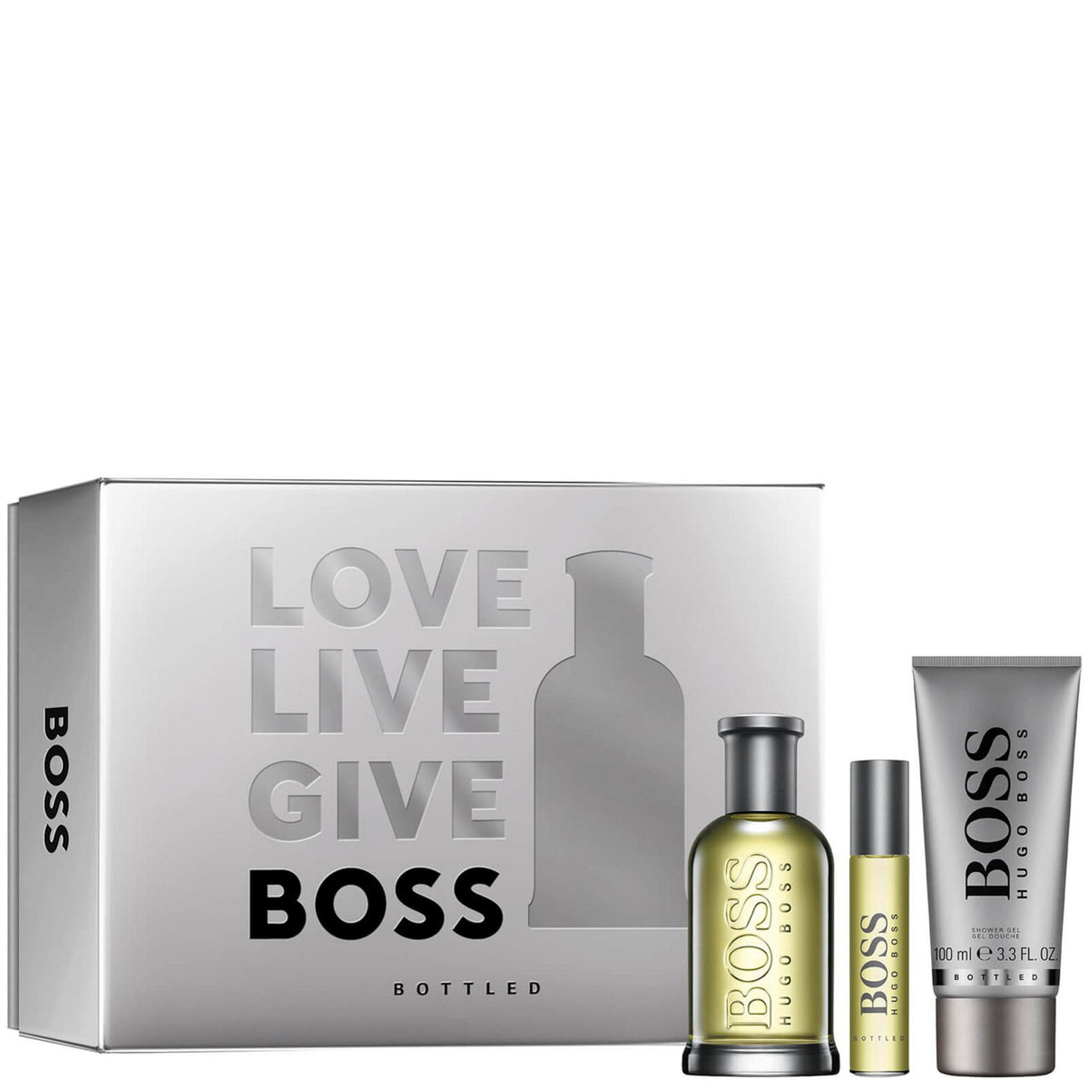 Set trio Hugo Boss Boss Bottled apa de toaleta 100 ml, 10 ml si gel de dus