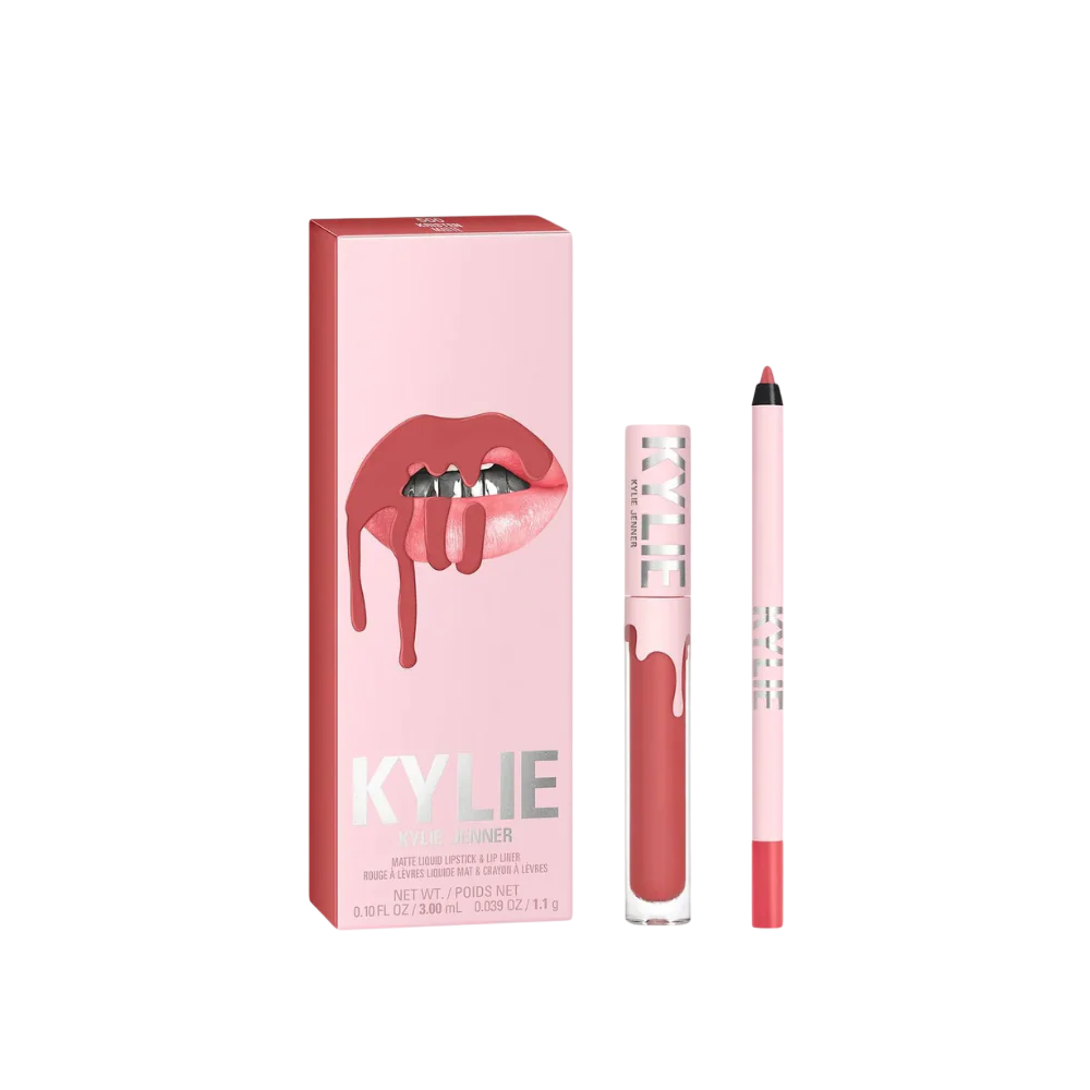 Set Kylie Cosmetics: By Kylie, Liquid Lipstick, 500, Kristen, 3 ml + By Kylie, Pencil, Lip Liner, Kristen, 1.1 g