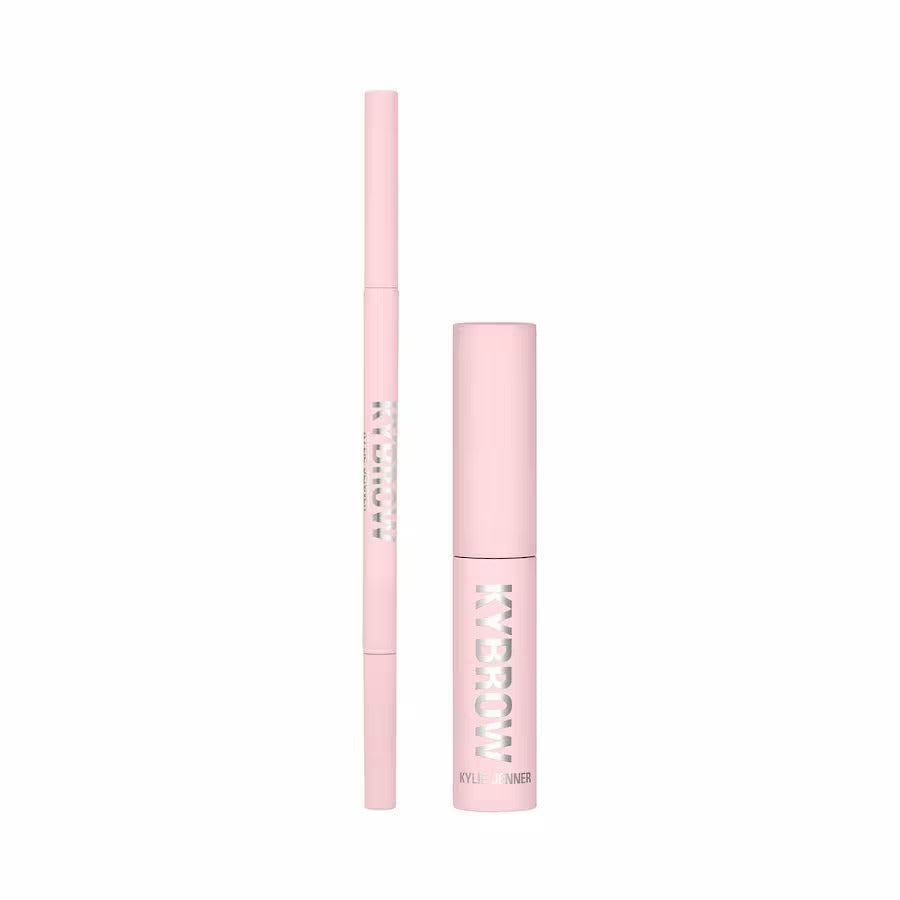 Set Kylie Cosmetics: Kybrow, Defined, Eyebrow Cream Pencil & Brush 2-In-1, 004, Medium Brown, 0.09 g + By Kylie, Define, Eyebrow Gel, Translucent, 5 ml