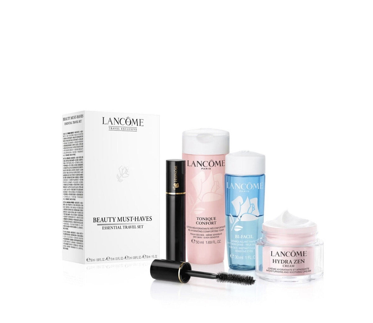 Set Lancome Hydra Zen: crema de zi 15 ml + Tonique Confort 50 ml + Hypnose rimel 2 ml + Bi-Facil 30 ml