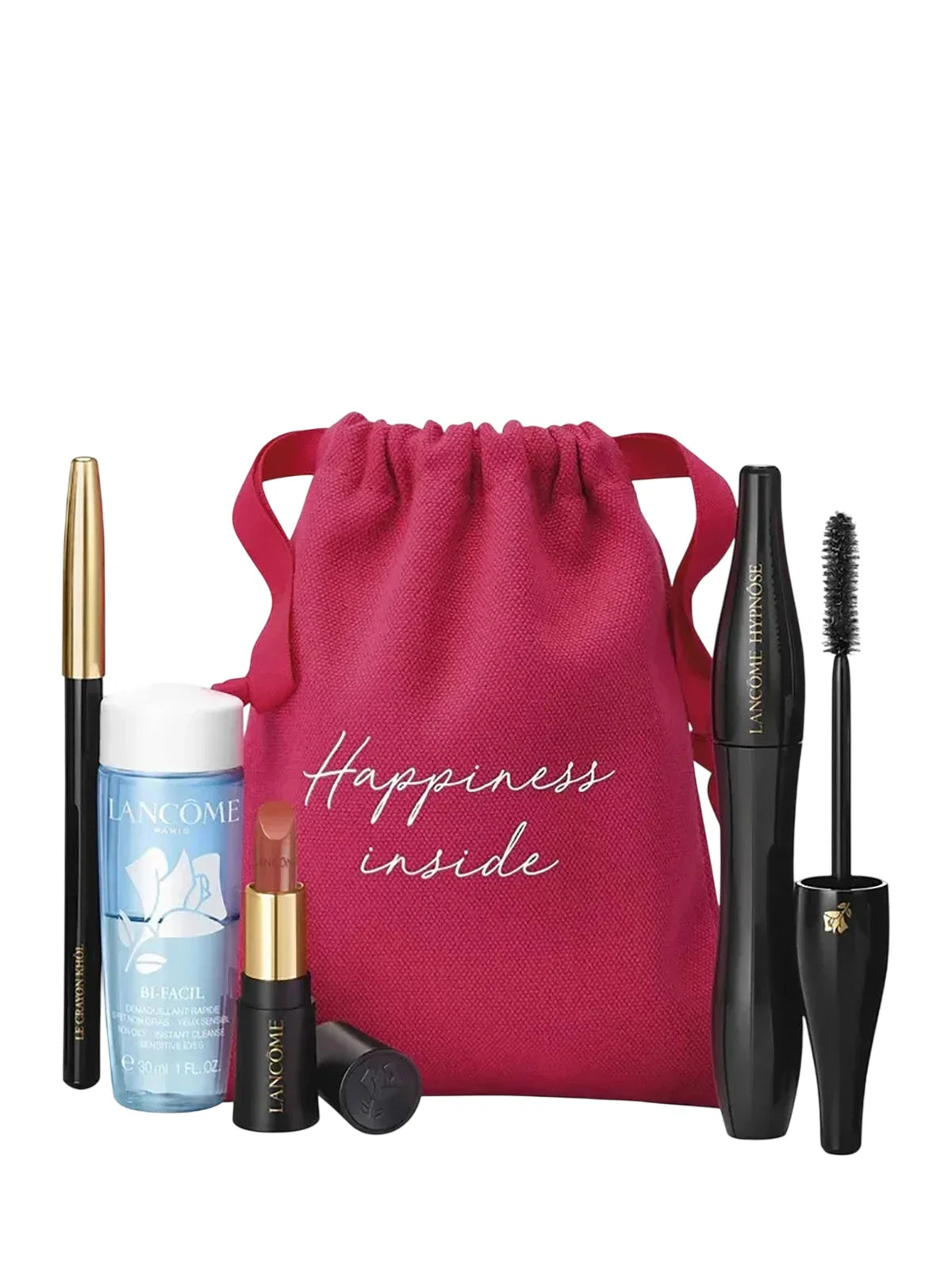 Set Lancome Hypnose: rimel 6.2 ml + L'Absolu Rouge 274 French Tea 1.6 g + Le Crayon Khol 1.14 g + Bi-Facil 30 ml