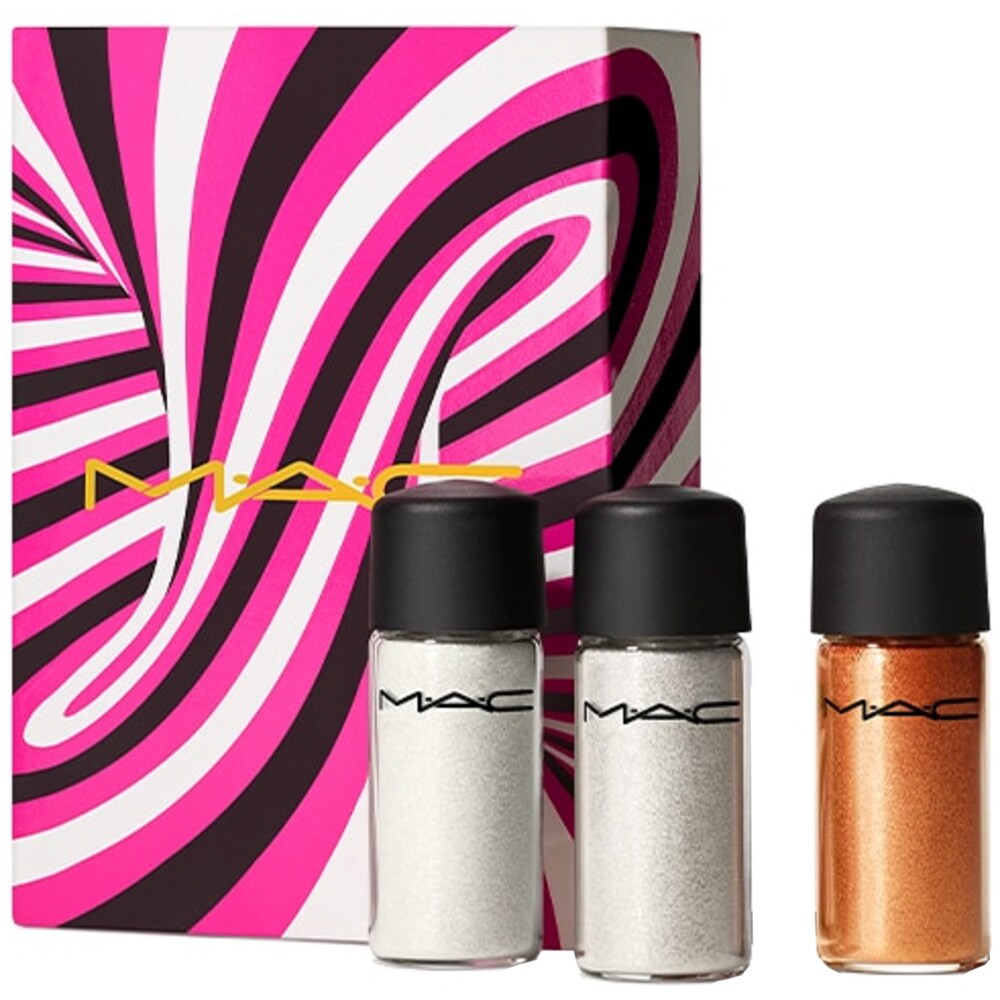 Set MAC Sprinkle Of Magic: 3 pigmenti glitter pentru ochi miniatura Gold, Red si Bronze, 3 x 2,5 g