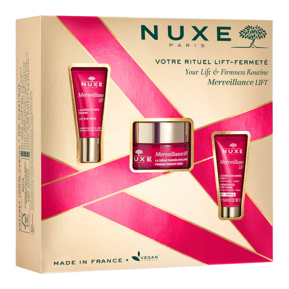 Set Nuxe Merveillance crema lifting 50 ml, crema de ochi si de noapte
