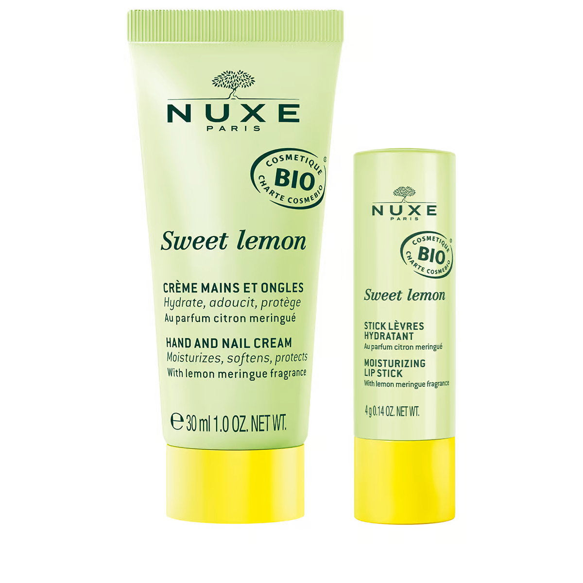 Set Nuxe Sweet Lemon crema de maini si balsam de buze