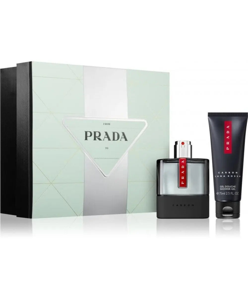 Set Prada Luna Rossa Carbon Eau de Toilette pentru barbati 50 ml si gel de dus 75 ml Prada