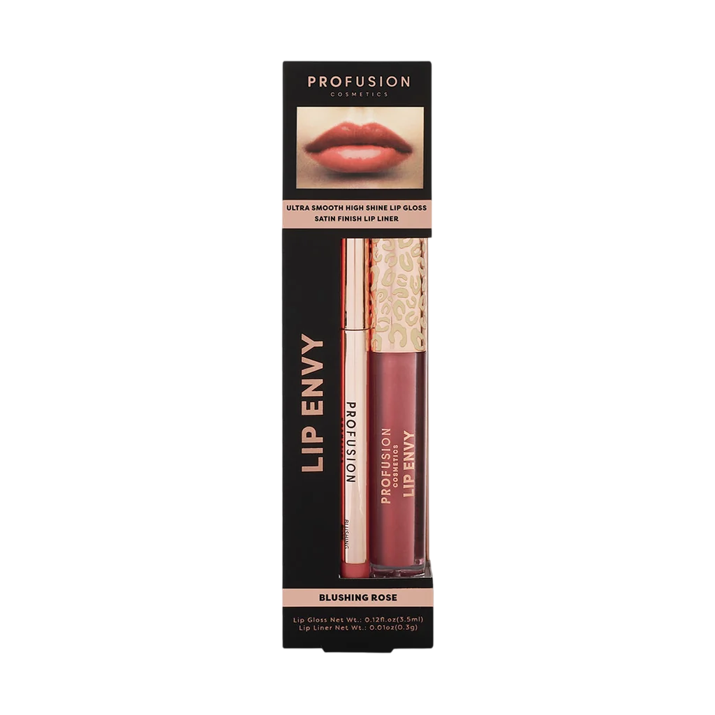 Set Profusion Lip Envy Blushing Rose luciu si creion de buze