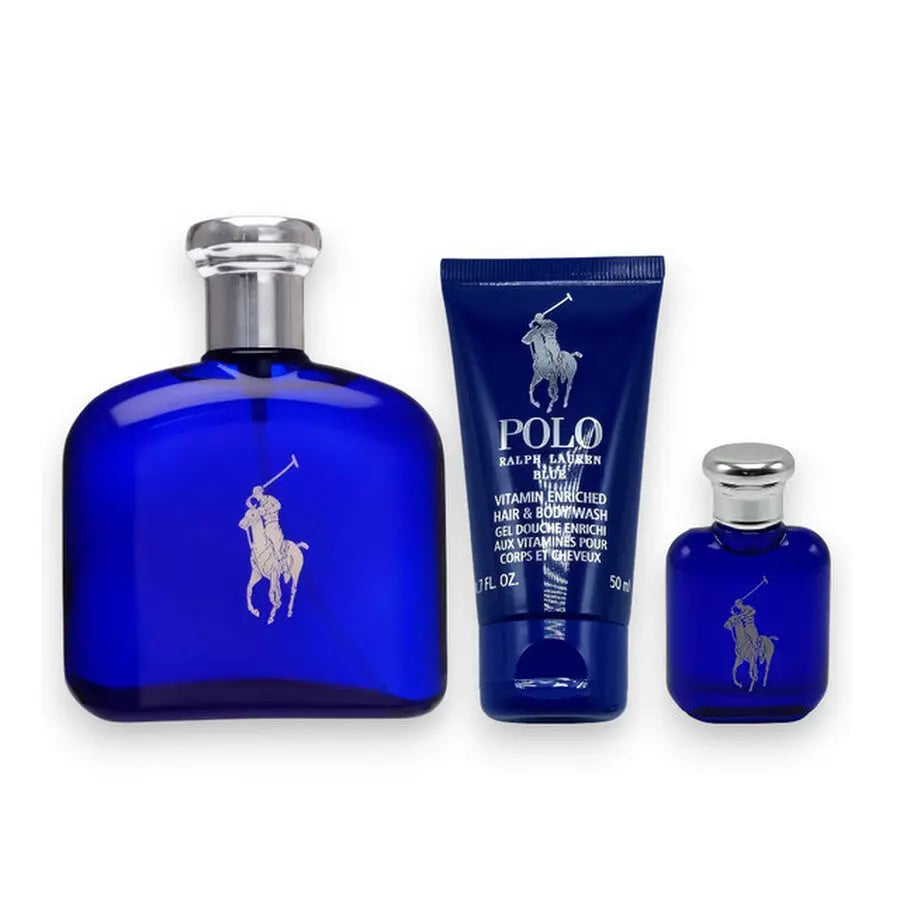 Set Ralph Lauren Polo Blue: Eau de Parfum 125 ml + gel de dus 75 ml + deodorant stick antiperspirant 75 g Ralph Lauren