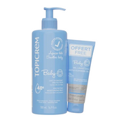 Set Topicrem Baby: lapte de corp 500 ml + gel de dus 75 ml