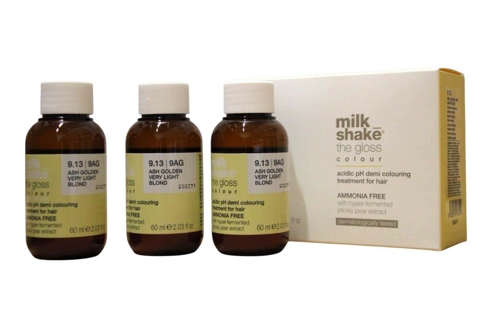 Set Trio, Milk Shake, The Gloss, Vopsea de păr demi-permanentă, 9.139AG , 3 buc, 60 ml
