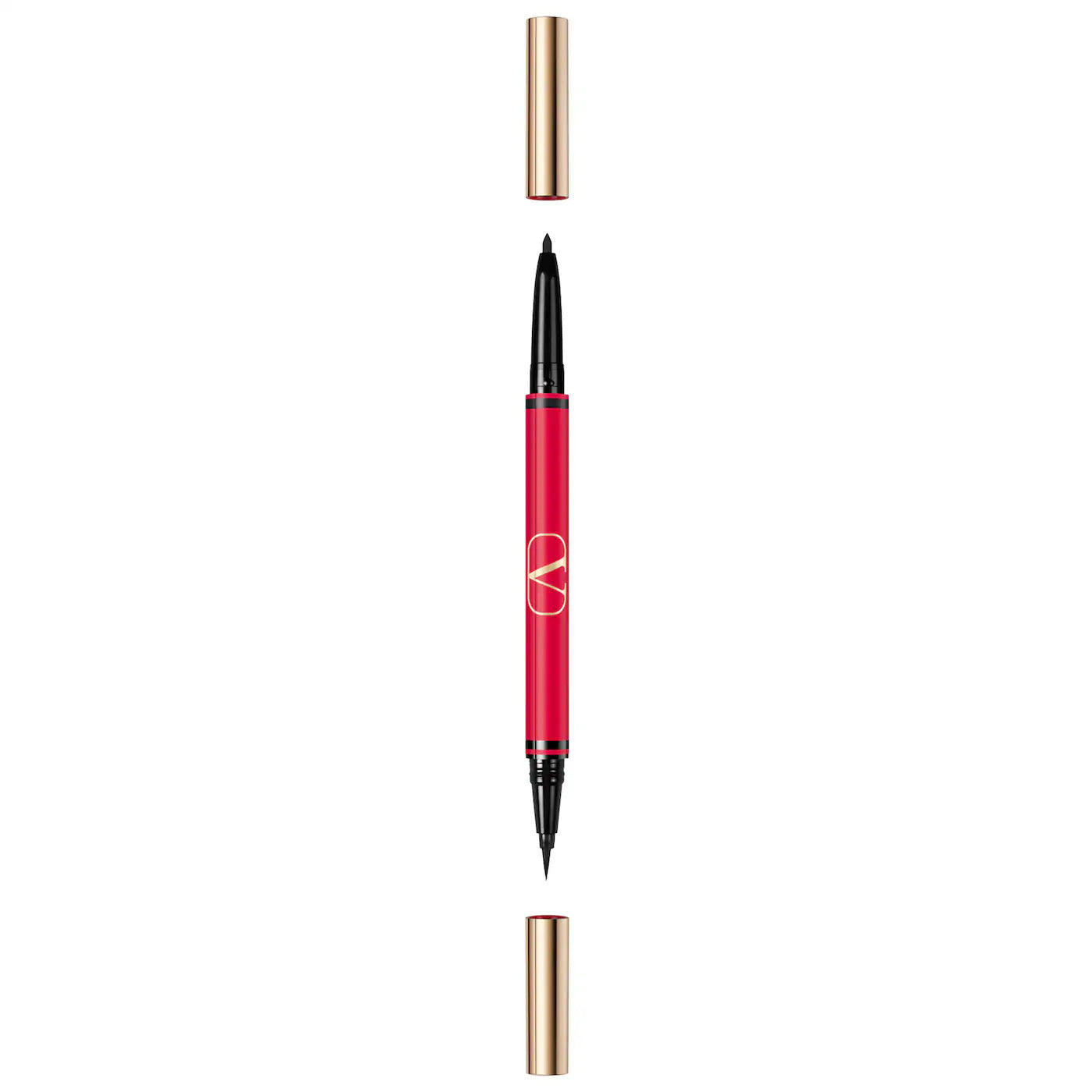 Valentino, Twin Liner, Cu două capete, Creion eyeliner gel, 02, Negru & Rosso, 8 g